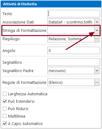 "Stringa di Formattazione"